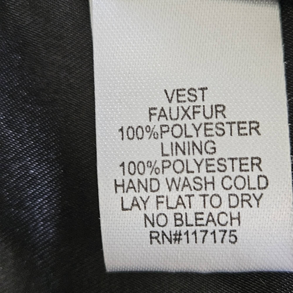Haani Faux Fur Vest Black Women's 3X Satin Lined - Picture 5 of 11